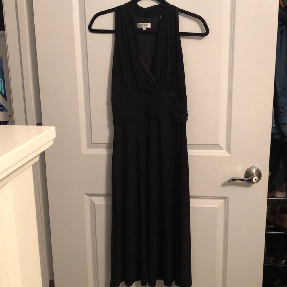 Black V-neck Dress